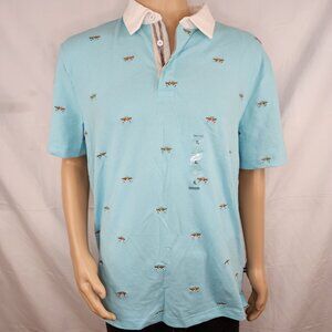 Nautica K45102 Perfor Antigua Surf Classic Fit Printed Deck Polo T-Shirt Golf XL